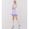 Fashion Tennis Golf Clothing Ladies Sleeveless Lace Sports Dress Quick Dry Half Zip Slim Dresses Women Girls Sports Jersey Skirt