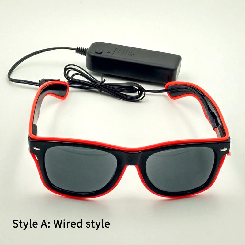 LED-Brille, leuchtende Brille, leuchtende Sonnenbrille, blinkendes Licht, Glas, Partyzubehör, Make-up, Tanz, Fotografie-Requisiten