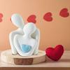 Ceramic Couple Hug Love Statue Mini Hugging Couple Sculpture Romantic Lover Figurine Home TV Stand Shelf Decor for Wedding Anniversary Valentine Gift