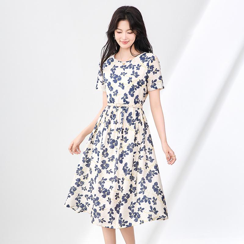 Nanyou Лен Tencel Платье миди с завязкой на талии, с коротким рукавом, элегантное женское для отпуска XXL