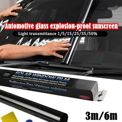 1 Roll 50x300cm 1/5/15/25/35/50 Percent VLT Window Tint Film Car Glass Sticker Sun Shade Film Summer UVProtctor Car Sticker Film