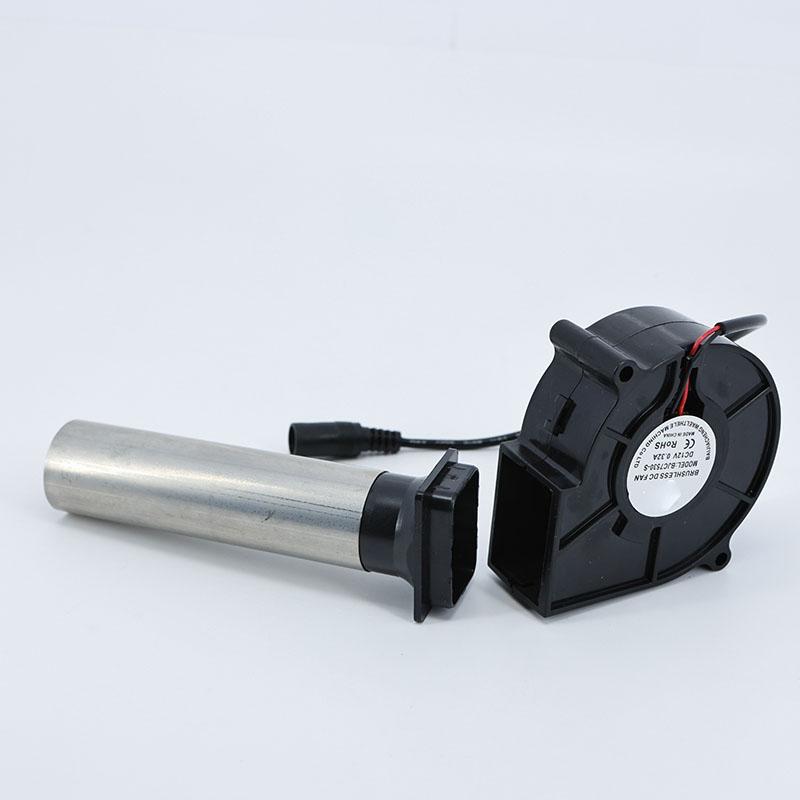 12V Dc 7530 Blower Turbo Cooling Fan with Adjustable Speed Power Controller Barbecue Air Blower Picnic Grill Wood Stove Cooking