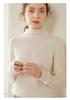 Women's Rolled Hem Wool Sweater - Autumn/Winter Casual, Versatile, Half-High Collar Knitwear