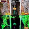 White Stretch Cobwebs Glow Decor Halloween Black Plastic Spiders Spider Web Indoor Creepy Party Supply Dark Glow Essential