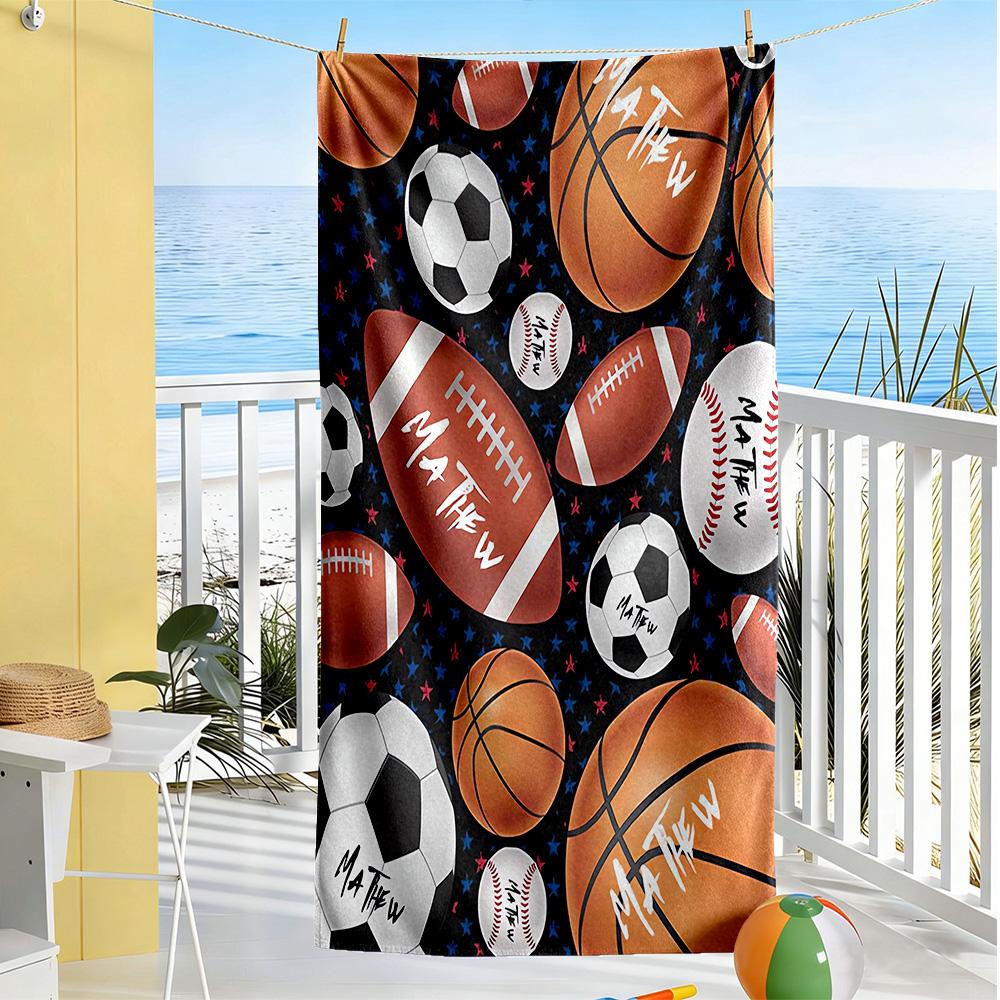Soccer Beach Towel Super Soft Microfiber Quickdry Fabric Comfortable Lightweight