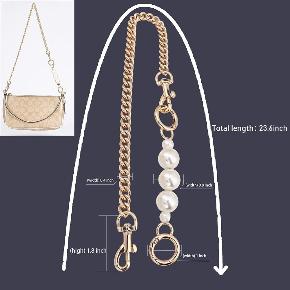 DIY Sturdy Large Imitation Pearl Bead Purse Handle Strap Bag Charms Handbag Chain Replacement Accessories Decoration