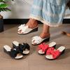 Fashion The new summer fashion large-sized slope heel thick-soled bow one-line casual beach flip-flops for 2025
