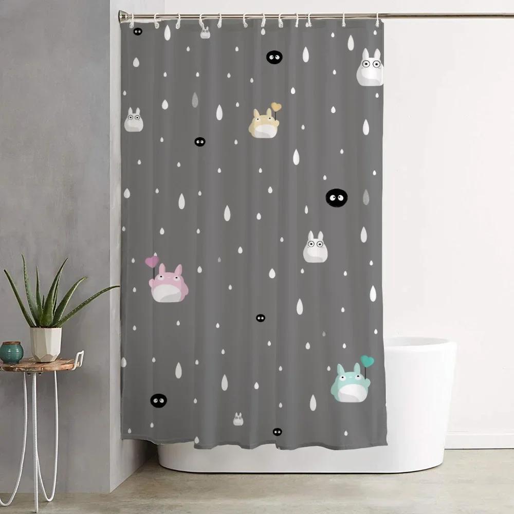 

Мой сосед Тоторо Вещи для ванной Комната Занавеска для ванной Душевые занавески для домов Комнат Складная перегородка Аксессуары Ba@0 W90XH180cm