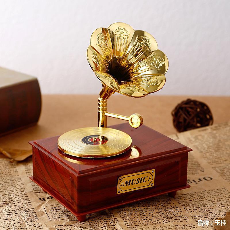 Classic Gramophone Music Box Ornament - Home Decor Item