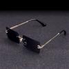 New Frameless Square Sunglasses UV400 Fashion Women's Travel Sunshade Colored Lens Glasses Oculos De Sol
