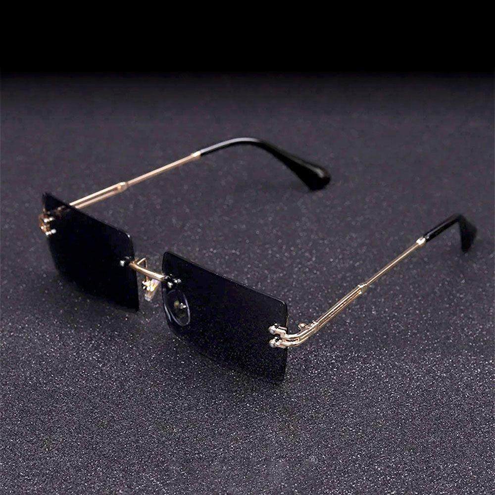 New Frameless Square Sunglasses UV400 Fashion Women's Travel Sunshade Colored Lens Glasses Oculos De Sol