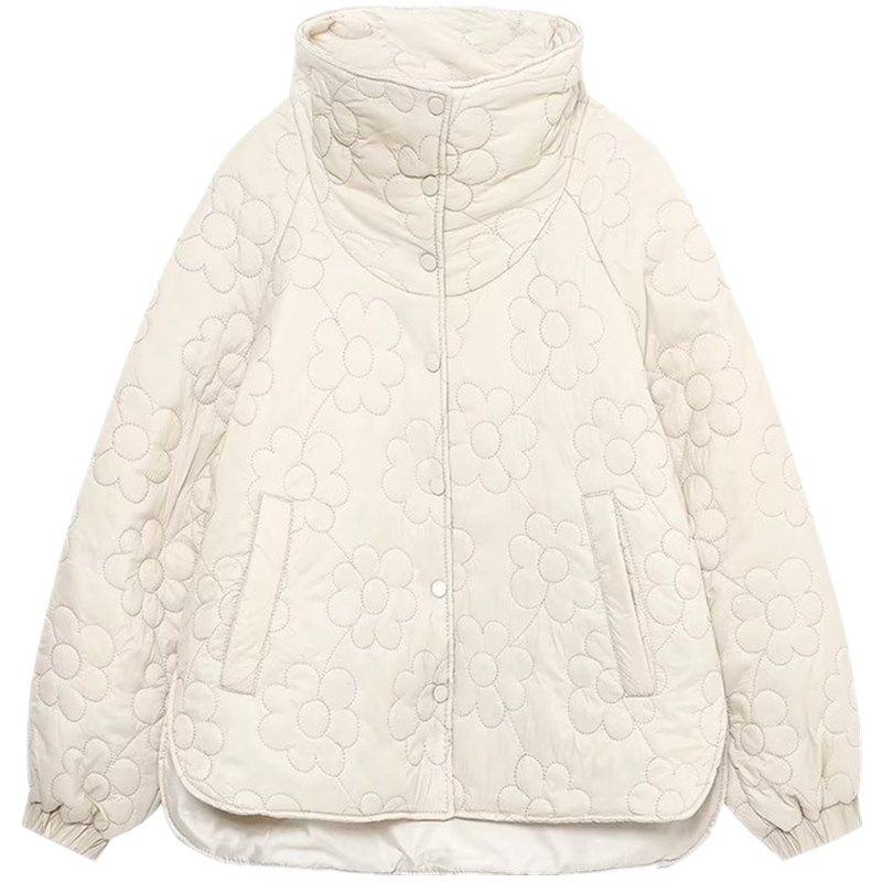 

Fashion Wind Fall and Winter New Arrival Fashion Women s Fashion Clothing Flowers Print Cotton Jacket Outwear 4341890 712 Light beige as shown L