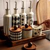 Ceramic Oil Dispenser Oil Automatic Open Close Bottle with No-Drip Spout for Cooking Oil Vinegar Storage Idear Gift