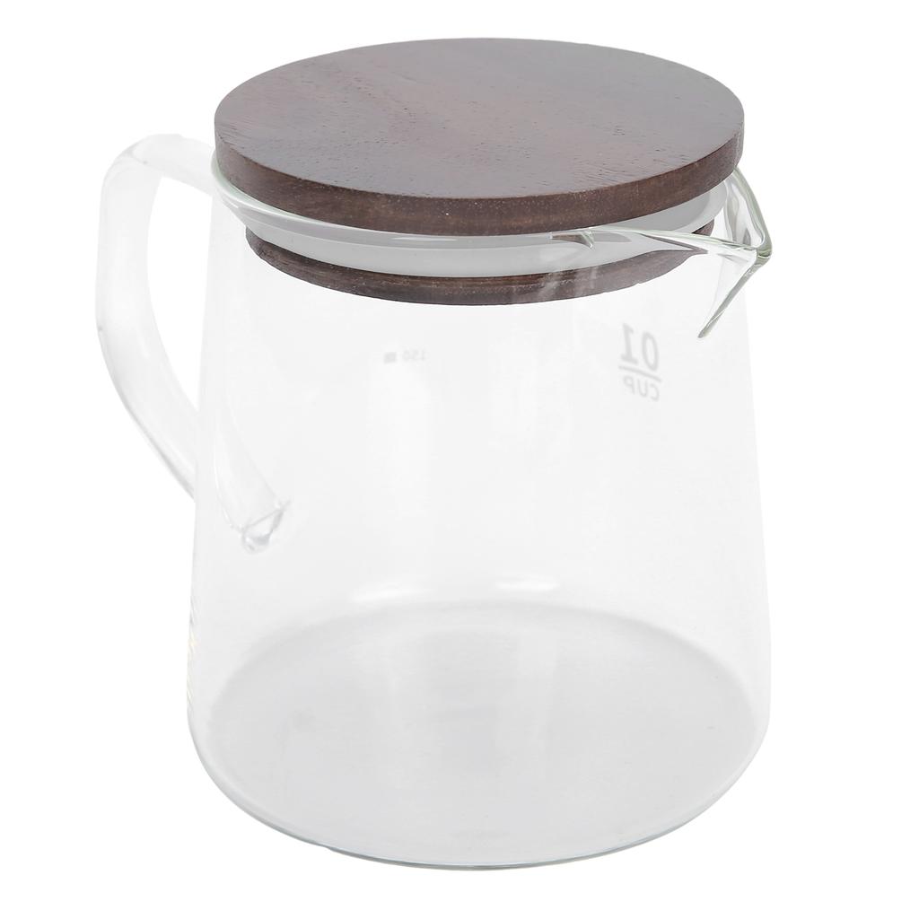 Coffee Pot with Lid HeatResistant Glass Heat Insulation Handle Kettle for Tea Milk Juice