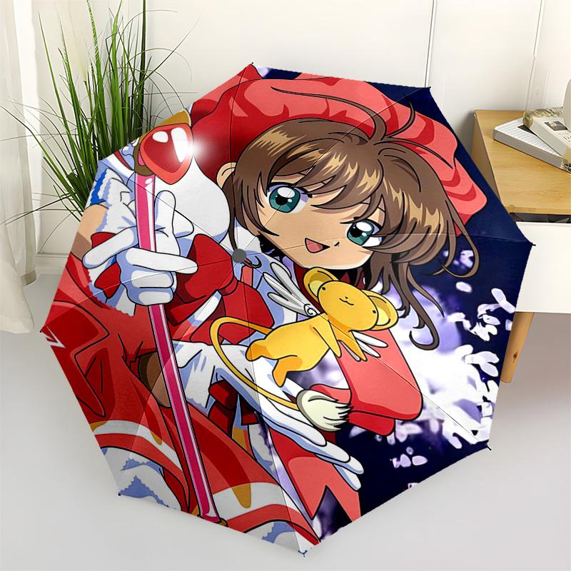 

Cardcaptor Sakura Themed Automatic Opening and Closing Umbrella, Compact Travel Umbrella, Lightweight and Portable, Suitable for Beach Commu