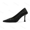 Women Shoes 2025 Spring New Pointed Toe Thin Heels Stripper Pumps Women Sexy Elegant Medium Heel Leopard High Heels