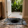 Front Door Mat Indoor Outdoor Entrance, 3D Optical All-Weather Doormat, Optical Rug Ground Crack Rug 3D Rugs, Easy Clean Patio Porch
