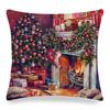 The cartoon Santa Claus is giving out gifts Digital printing short plush pillow covers for sofa office cushion cover home goods