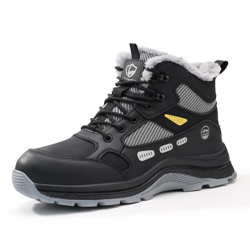 Men's Winter Safety Work Shoes - Blue Gull Shield, Anti-Smash, Anti-Puncture, Wear-Resistant, Plus Velvet Warm.