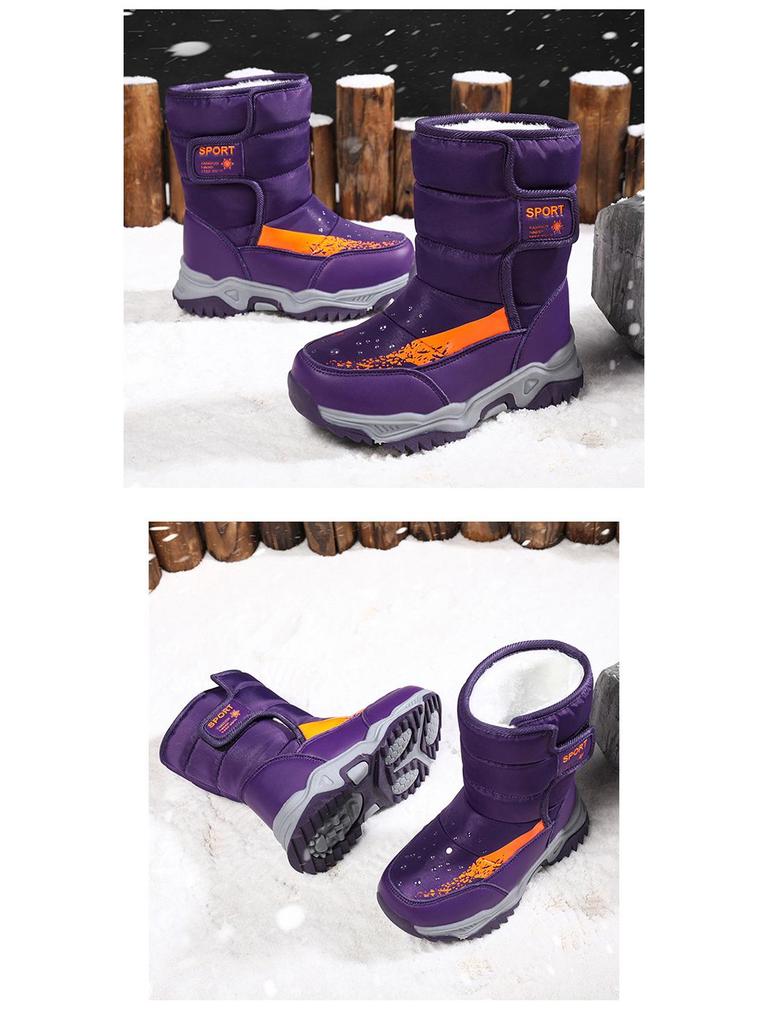 Botas de Neve de Inverno para Crianças até Meio da Panturrilha - Peludas, Quentes e Casuais para Meninos e Meninas