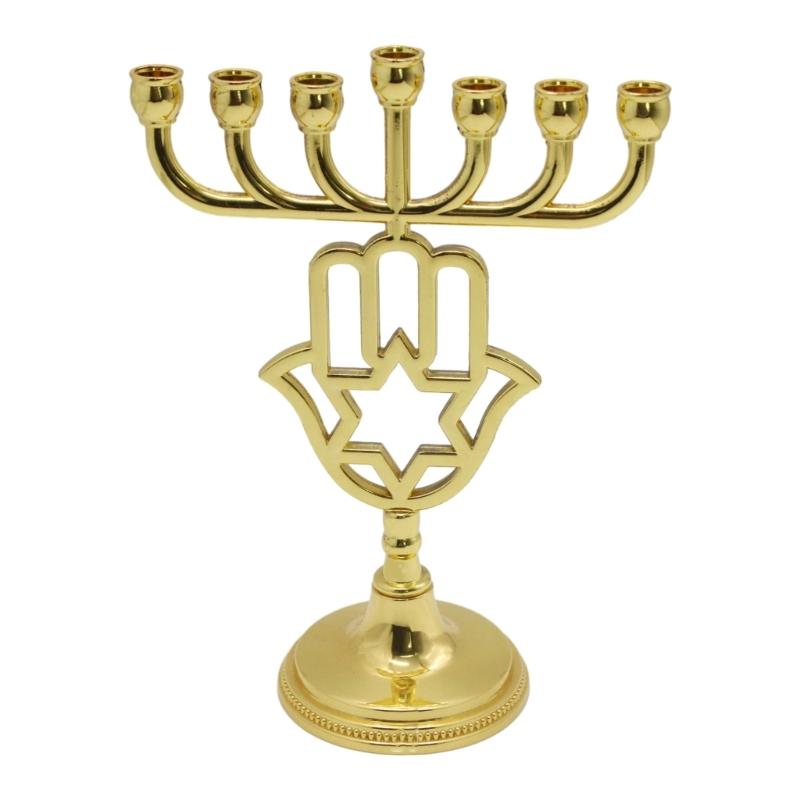 

Stylish & Exquisites Hanukkah Candlestick 7Branch Fit All Standard Candle Artistic Candle Holder for Table Centerpiece 1