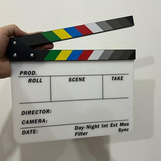 Acrylic Colored Movie Clapperboard Scene Marker - English Photography Prop