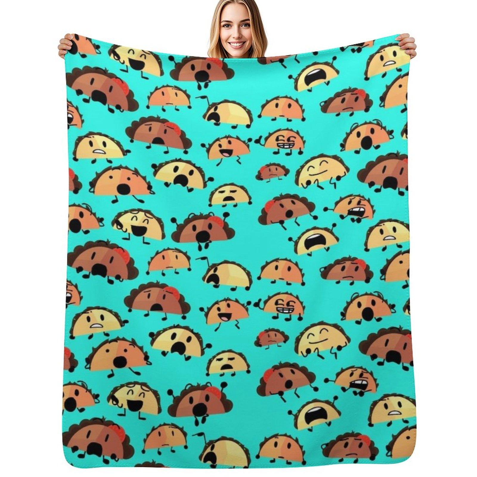 

Tiny Tacos Pattern Throw Blanket Luxurious Soft Blanket Holiday Gift for Family 102x76cm(40x30in)