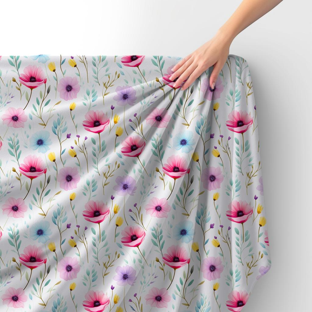 Royal Samt Stoff Polyester Zum Nähen - Motiv Blumen - Rdx2065