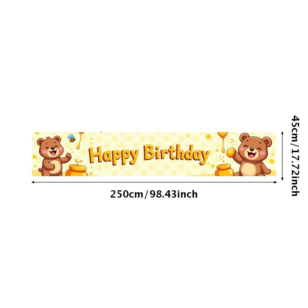 

Reusable Party Backdrop Affordable Bear Large Kids Event Banner Easy-to-hang Wall Cover for Birthday Party