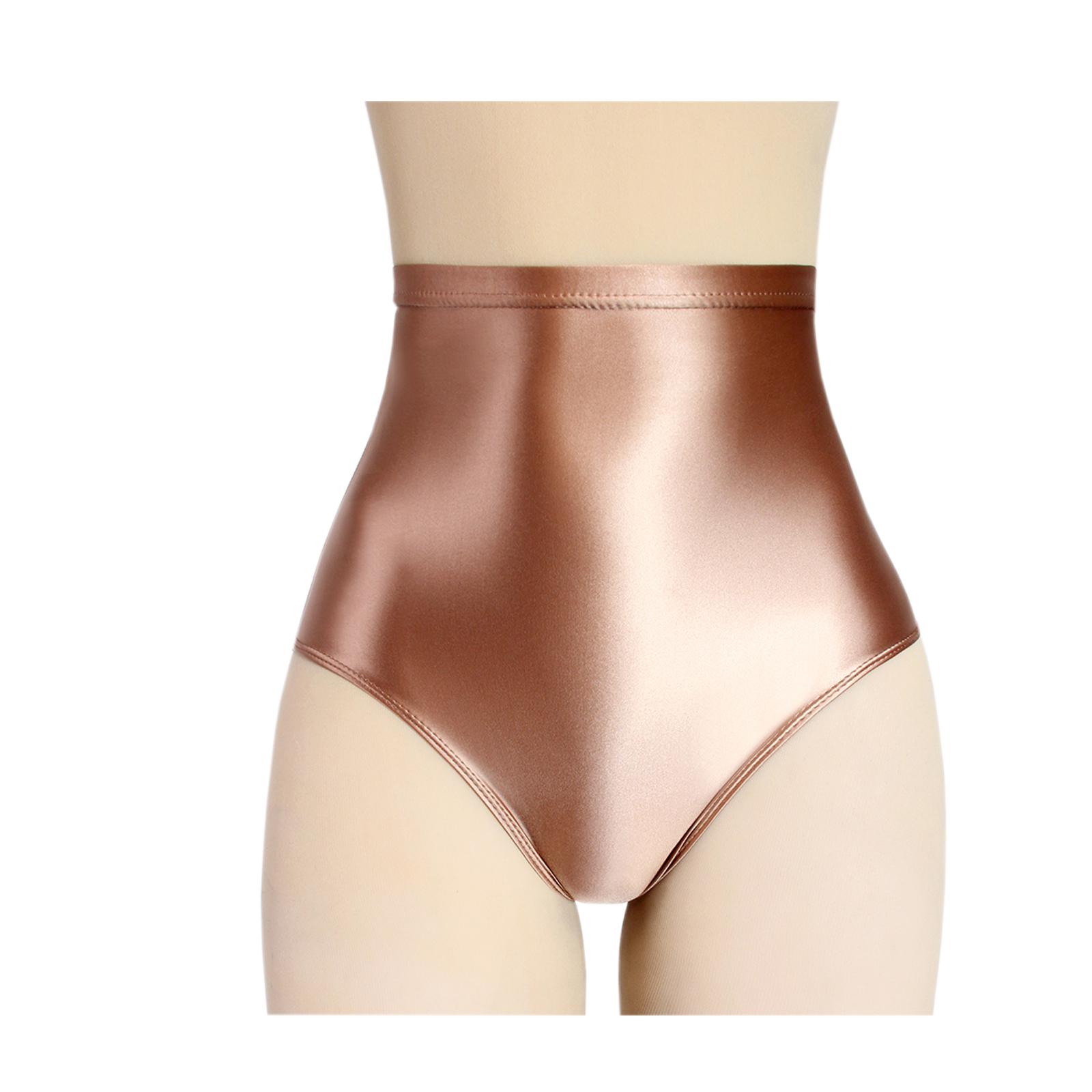 

Женские гладкие маслянистые блестящие трусы, колготки с высокой посадкой, нижнее белье шелковистое для йоги, спортивных тренировок, однотонное, плавки для плавания S&1pc