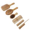 6pcs Hair Brush Comb Set Phyllostachys Pubescens Environmentally Friendly Ergonomic Detangling Hair Brush Comb Set