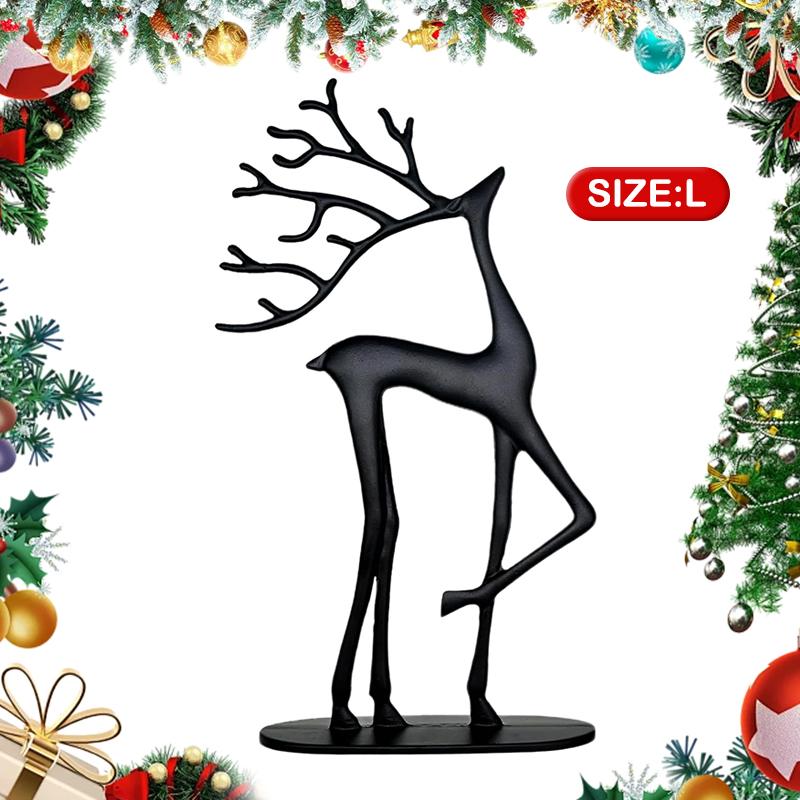 Reindeer Christmas Decor, Resin Reindeer Figurines, Modern Minimalist Xmas Sculpture, Elegant Indoor Holiday Decor