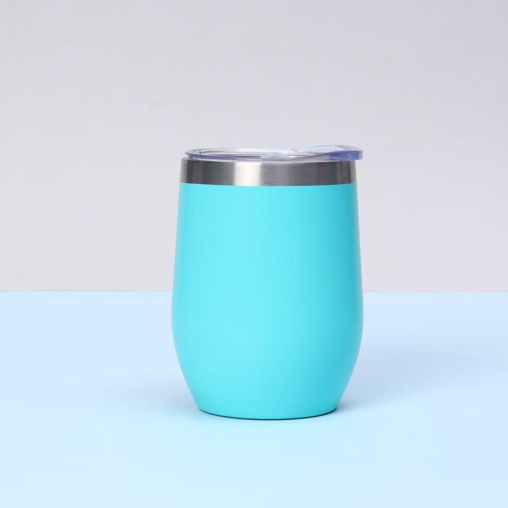 12oz U-Shaped Eggshell Stainless Steel Thermos Cup, Double-Layer Vacuum Insulated