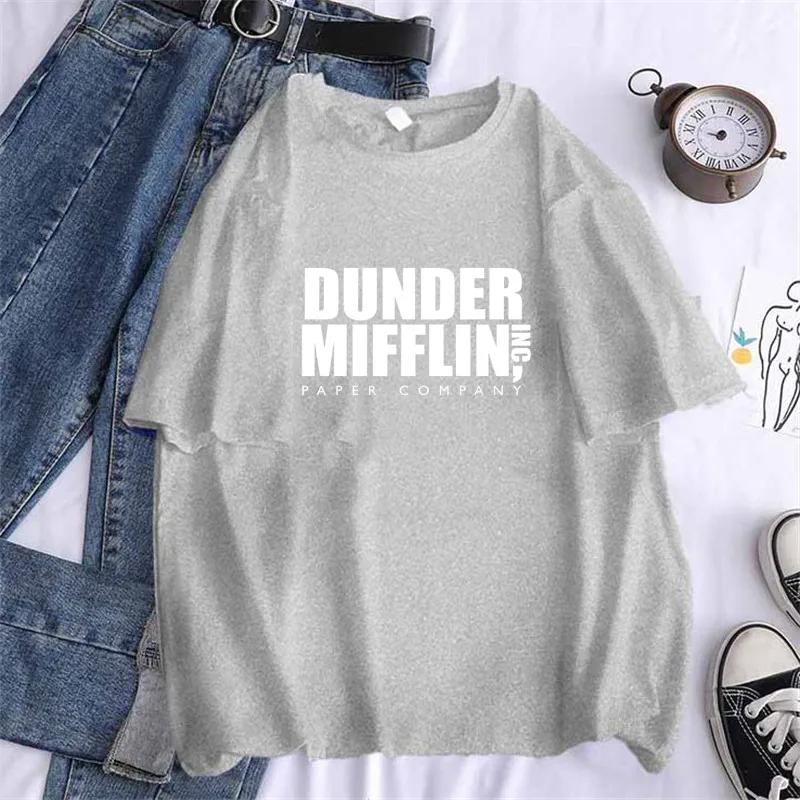 

DUNDER MIFFLIN PAPER INC office Tv Show Women Print Tshirt Girl Short Sleeve White Harajuku Kawaii Graphic Tops Tee Drop Ship 4XL