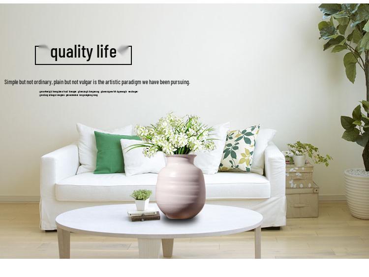 Pure White Decorative Vase for Living Room or Entryway - Perfect for Tabletop Flower Arrangements