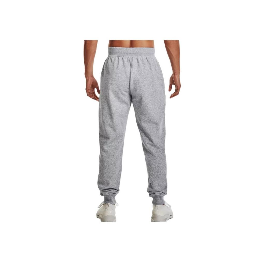 Under Armour Solid Color Logo Print Fleece Joggers Men Bottoms Light-Grey 1373411-035