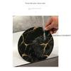 Gilding Marble Texture Storage Tray Round Glass Serving Trays Dresser Table Skincare Cosmetic Containers Jewelry Organizer Shelf