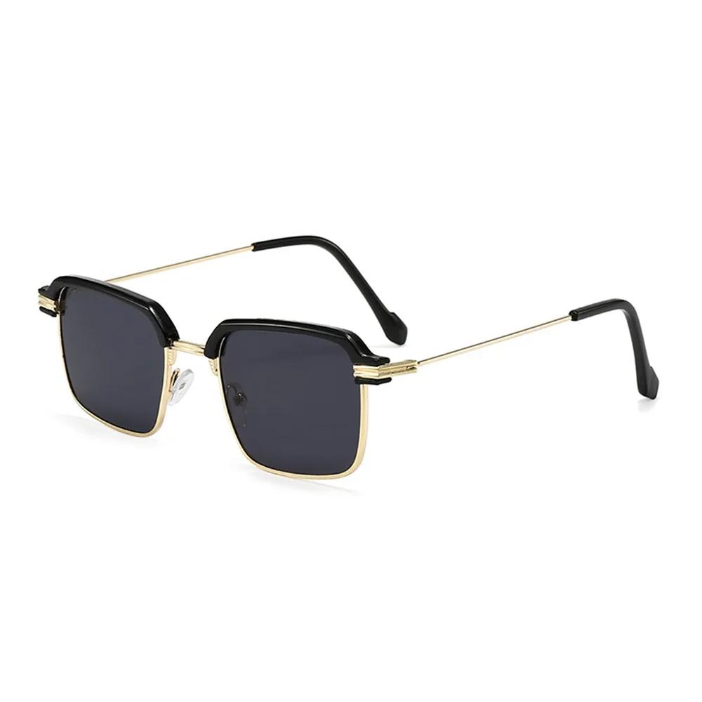 

Summer Spring Hinges Sunglasses Metal Frame Casual Cycling Eyewear UV400 Protection Vintage Square Frame Sun Glasses Photography