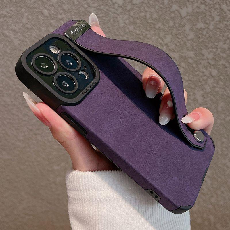 Leather Phone Case For iPhone 17 Pro Max Air 14 15 Plus 11 12 13 16 Pro Wrist Strap Holder Shockproof Protection Cover