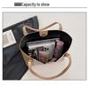 Korean Style Color Block Large Capacity Tote Bag - Women's Fashionable High-End Versatile Shoulder Bag
