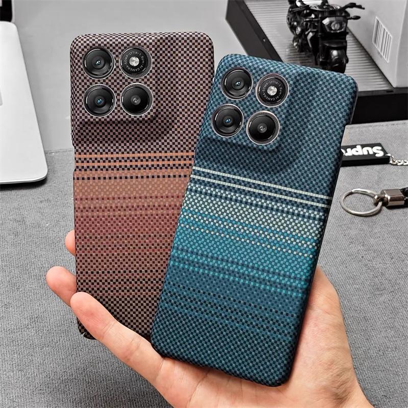 Magnetic Case For Motorola Signature Moto Edge 70 Ultra 5G For Magsafe Embossed Carbon Fiber Striped Pattern PC Slim Hard Cover