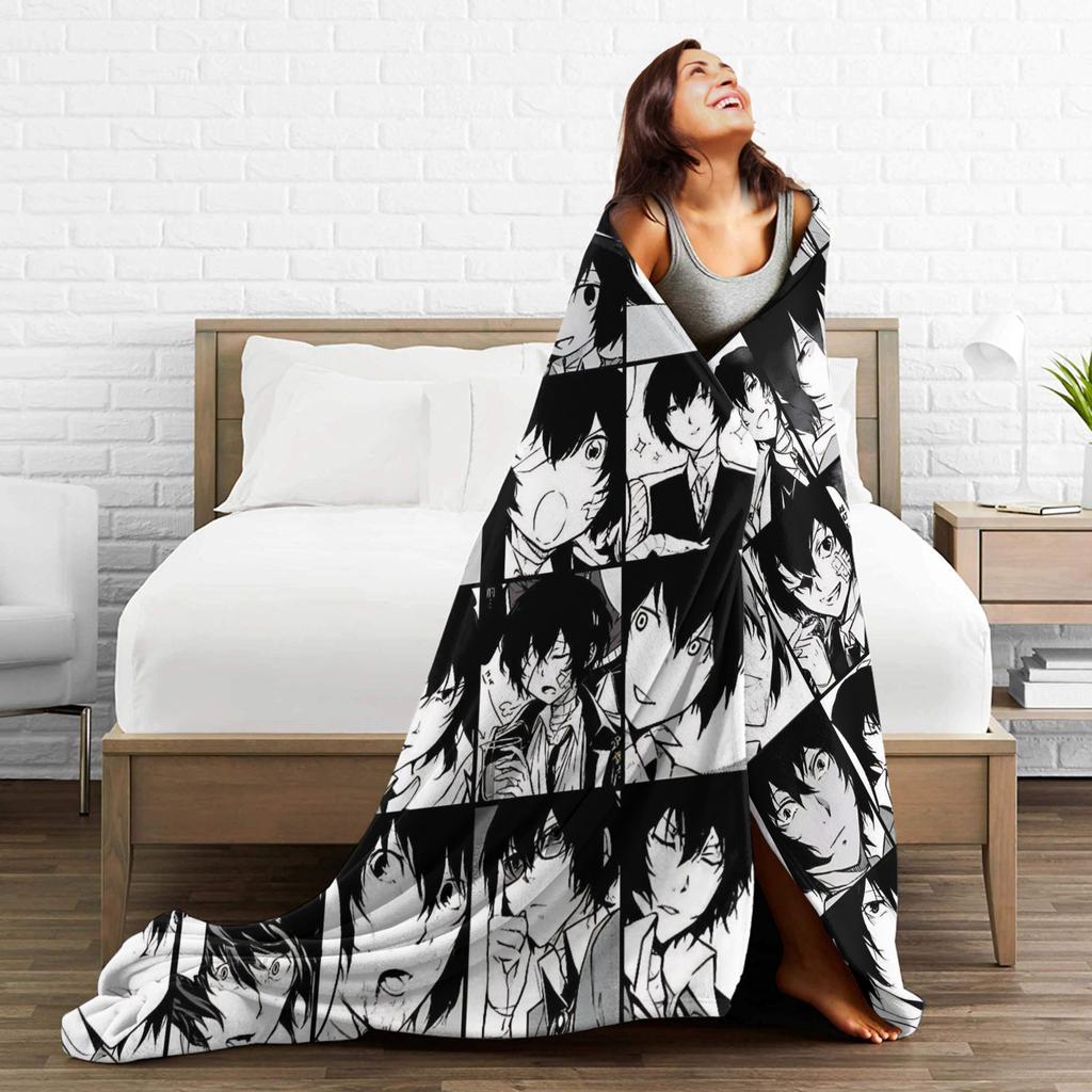 Dazai Bungo Stray Dogs Plüschdecke Kind Flanelldecke für Sofa Bett Weich Warm Design Qualität Tagesdecke Geschenk