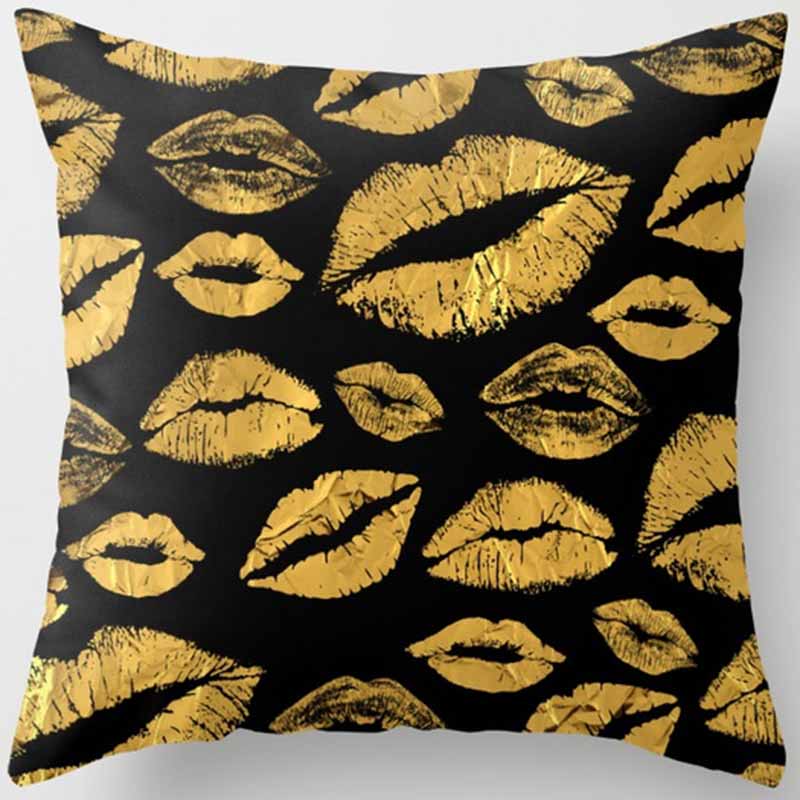 Black and Yellow Square Pillowcase, Home Decoration, Car Sofa Cushion Cover 45cm*45cm