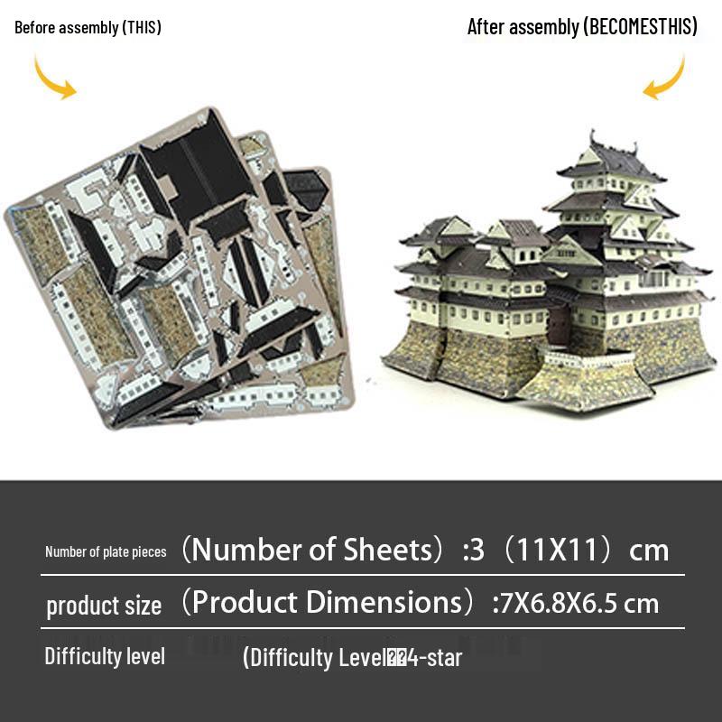 

Цельнометаллический замок Химэдзи 3D DIY Пазл из нержавеющей стали