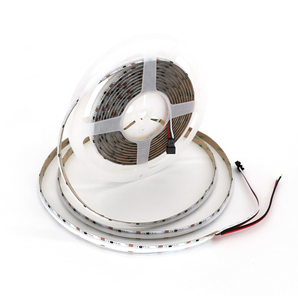 5m COB WS2811 IC LED Strip Light, 3600 LEDs, High Density, Programmable, RGB Full Color, DC24V, 12mm Wide, Bright, Cuttable, for TV Backlighting,