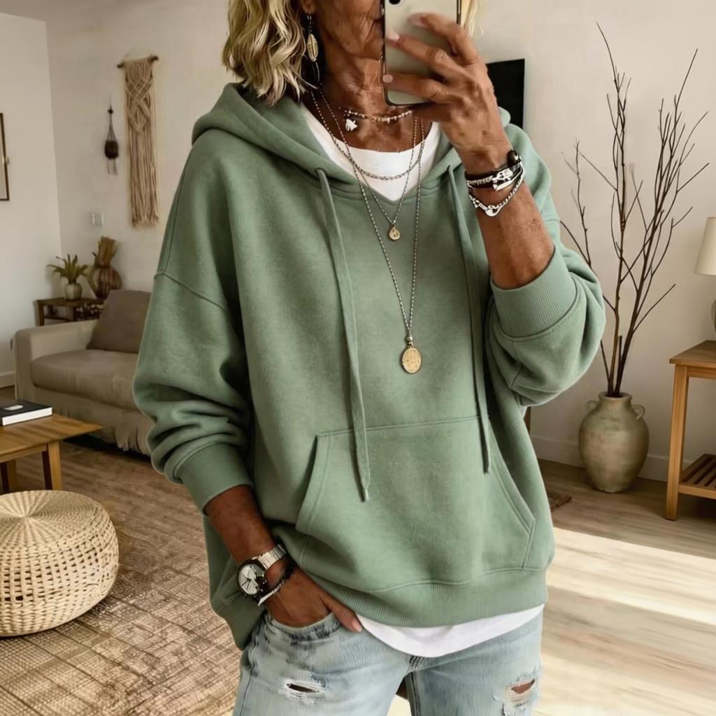 Women's Loose Fit Hoodie with Pockets Casual Long Sleeve Pullover Sweatshirt for Everyday Wear