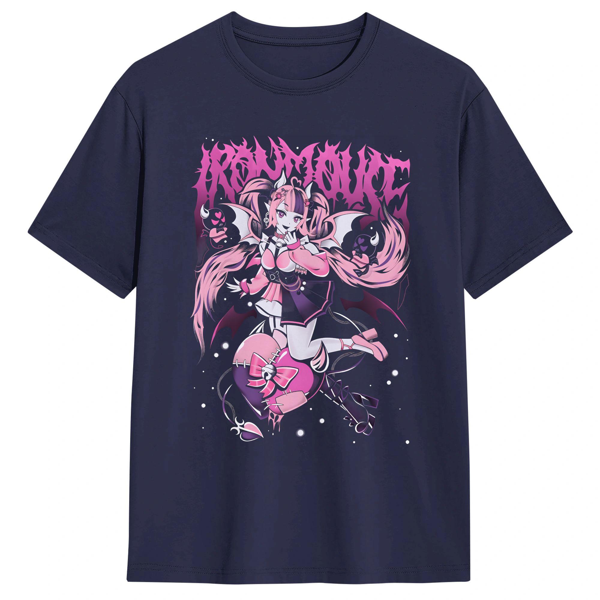 

Ironmouse Trendy Summer Anime Print T Shirt Summer Pure Cotton T Shirts For Unisex Print Tee Shirt Short Sleeve Vintage Tops 4XL
