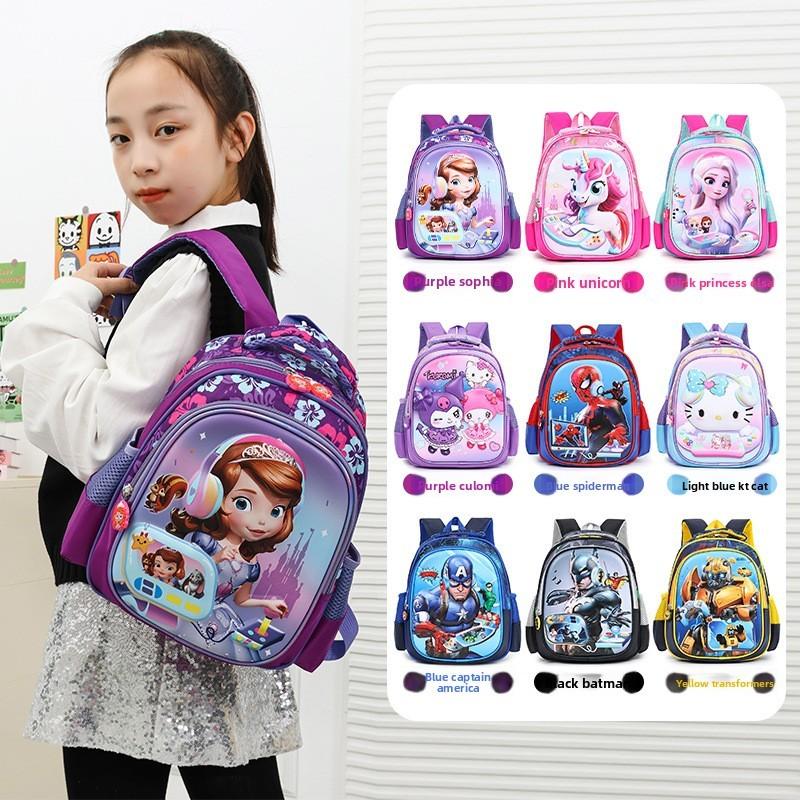 Spider Man Unicorn Elsa Kuromi Hello Kitty School Backpack With Lightweight Nylon And Air Cushion Straps For Preschool Children