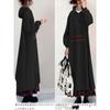 Japanese Style New Fall Women's Clothing Long Sleeves Hooded Plaid Stitching Fake Two-Piece Loose Slimming Long Sweater Dress