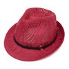 Summer Men Women Hollow Mesh Panama Hat British Retro Jazz Hat Vacation Breathable Sun Protection Sunshade Hat